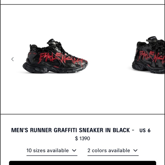 Balenciaga Black Sneakers with Red Graffiti